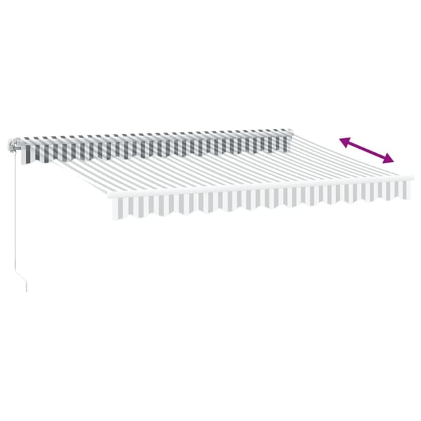 vidaXL Manuell uttrekkbar markise med LED antrasitt og hvit 350x250 cm