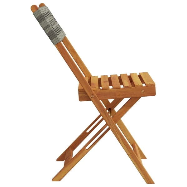 vidaXL Sammenleggbare hagestoler 8 stk grå polyrotting og heltre