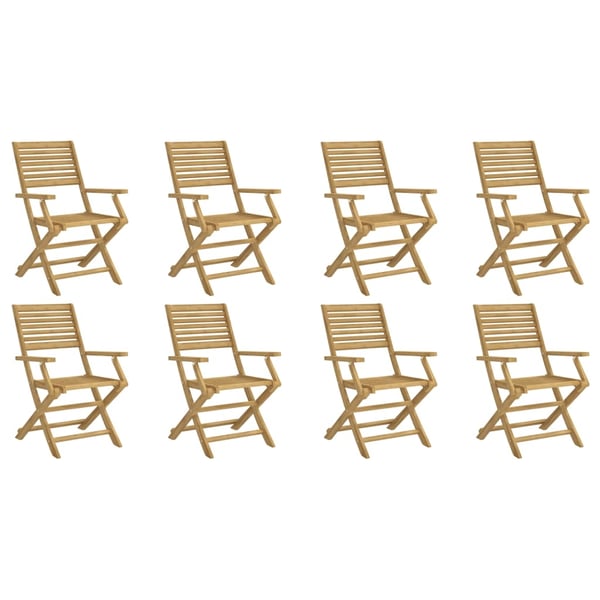 vidaXL foldbare havestole 8 stk. 54,5x61,5x86,5 cm massivt akacietræ