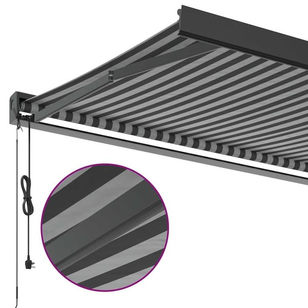 vidaXL Uttrekkbar markise antrasitt og hvit 5x3 m stoff og aluminium