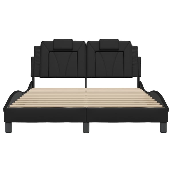 vidaXL sengeramme Viana med LED uden madras 140x200 cm sort