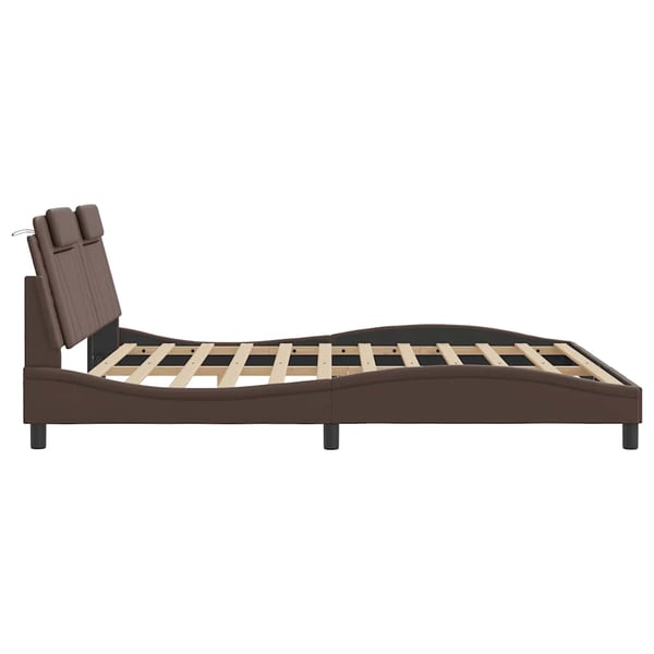 vidaXL sengeramme uden madras Viana 180x200 cm kunstlæder brun