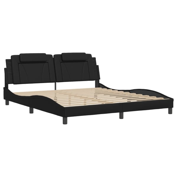 vidaXL sengeramme Viana med LED uden madras 180x200 cm sort
