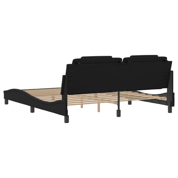 vidaXL sengeramme Viana med LED uden madras 180x200 cm sort