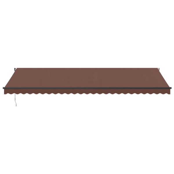 vidaXL Manuell uttrekkbar markise med LED brun 600x350 cm