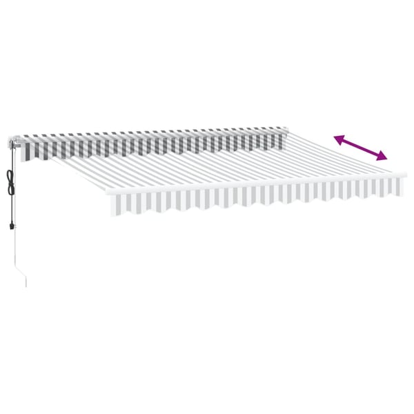vidaXL Automatisk uttrekkbar markise LED antrasitt og hvit 350x250 cm