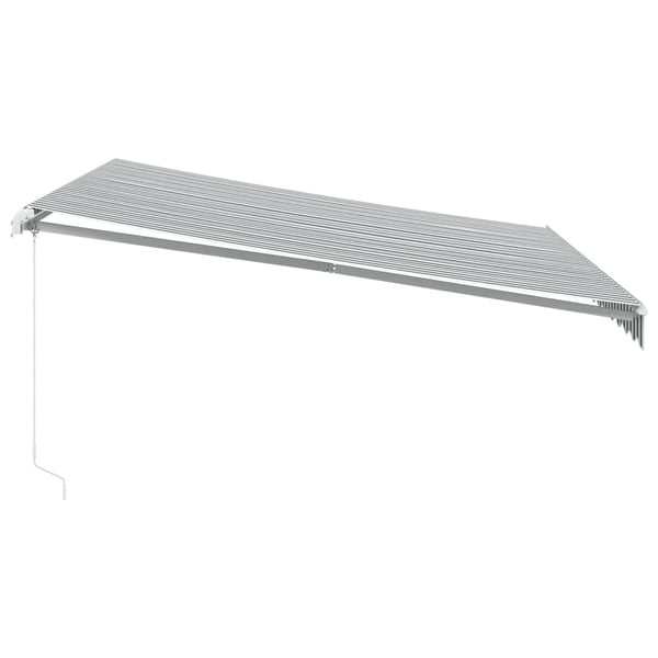 vidaXL Manuell uttrekkbar markise med LED antrasitt og hvit 400x300 cm