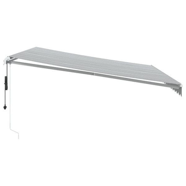 vidaXL markise m. LED 450x300 cm automatisk betjening antracitgrå hvid