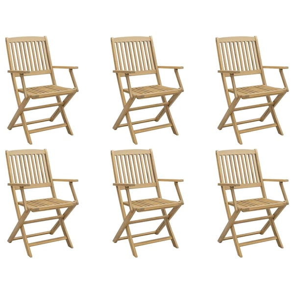 vidaXL Sammenleggbare hagestoler 6 stk 54x61x88 cm heltre akasie