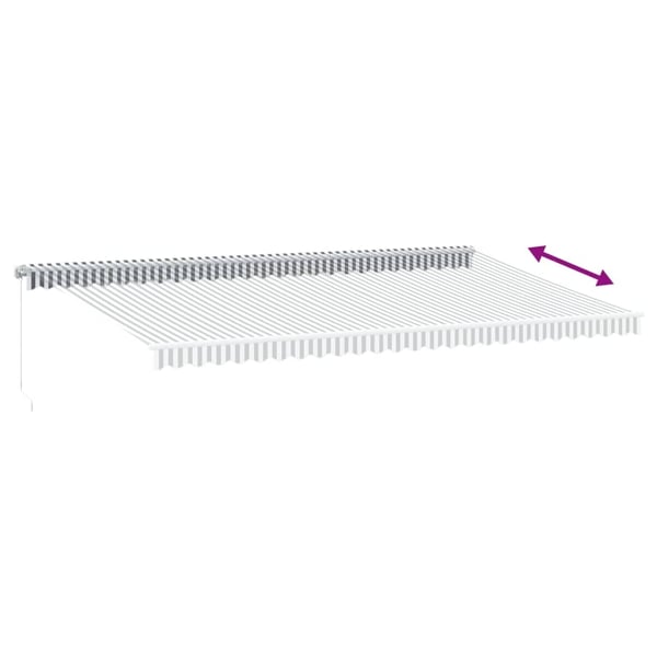 vidaXL Manuell uttrekkbar markise med LED antrasitt og hvit 600x350 cm