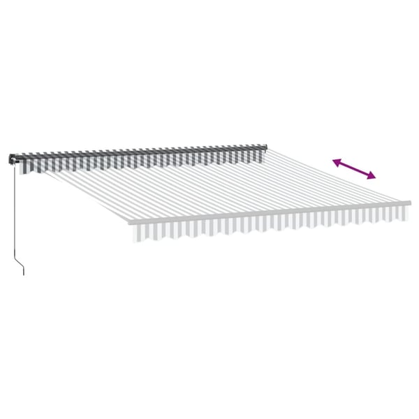 vidaXL Manuell uttrekkbar markise med LED antrasitt og hvit 400x350 cm