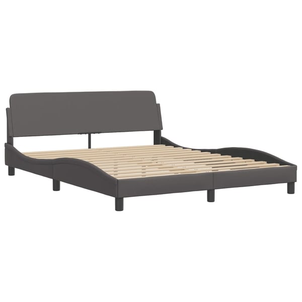 vidaXL sengeramme Viana med LED uden madras 160x200 cm grå