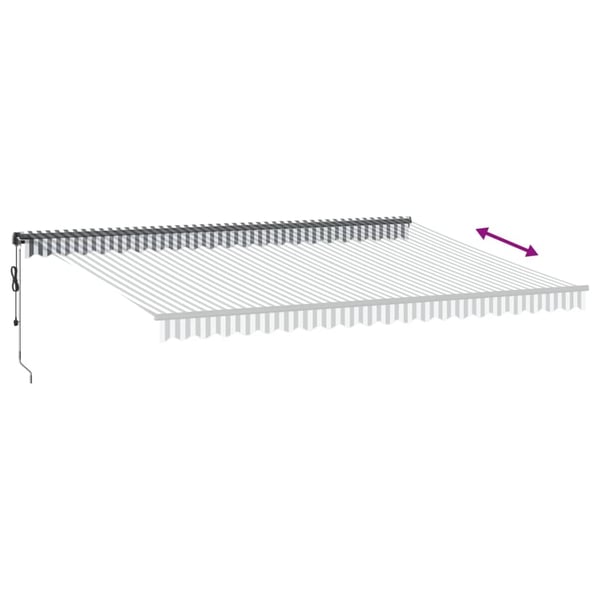vidaXL Automatisk uttrekkbar markise antrasitt og hvit 500x350 cm