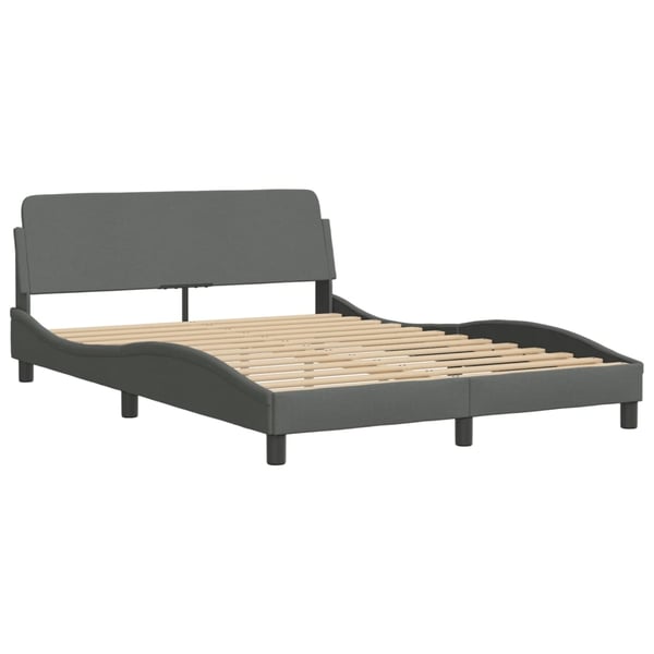 vidaXL Bed with Mattress "Dover" Dark Grey 140x200 cm Fabric