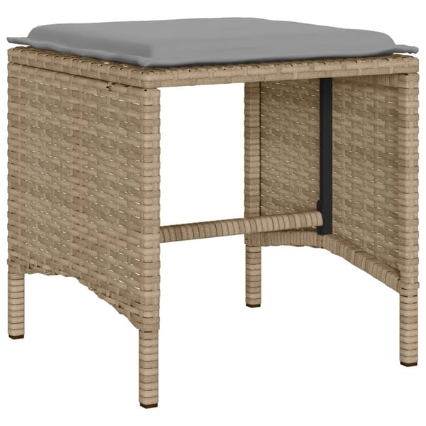 vidaXL sofasæt til haven 6 dele med hynder polyrattan beige