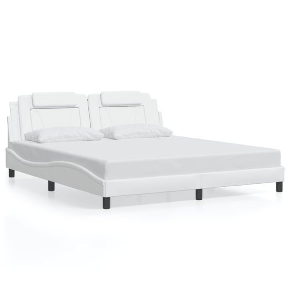 vidaXL sengeramme Viana med LED uden madras 180x200 cm sort og hvid