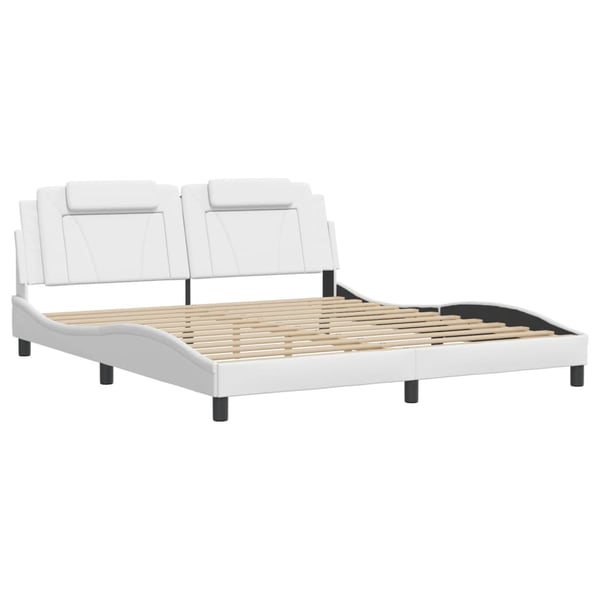 vidaXL Bed Frame "Viana" with LED without Mattress White 180x200 cm