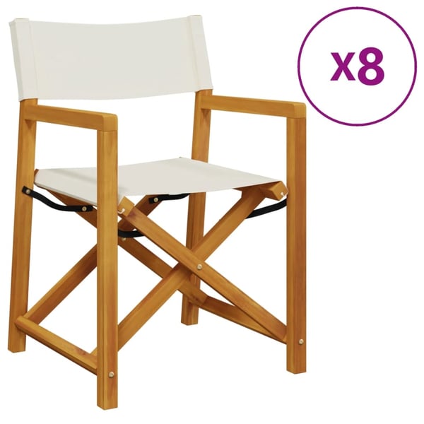 vidaXL havestole 8 stk. foldbar stof cremehvid