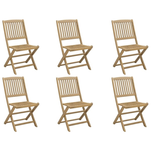vidaXL Sammenleggbare hagestoler 6 stk 48,5x57x90 cm heltre akasie