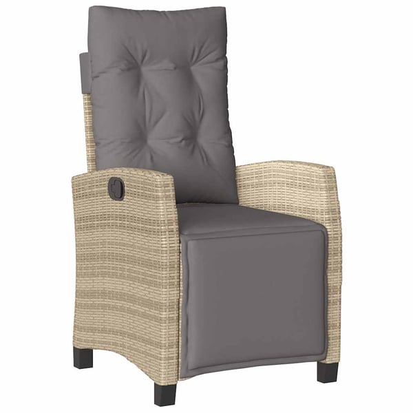 vidaXL spisebordssæt til haven 9 dele med hynder polyrattan beige