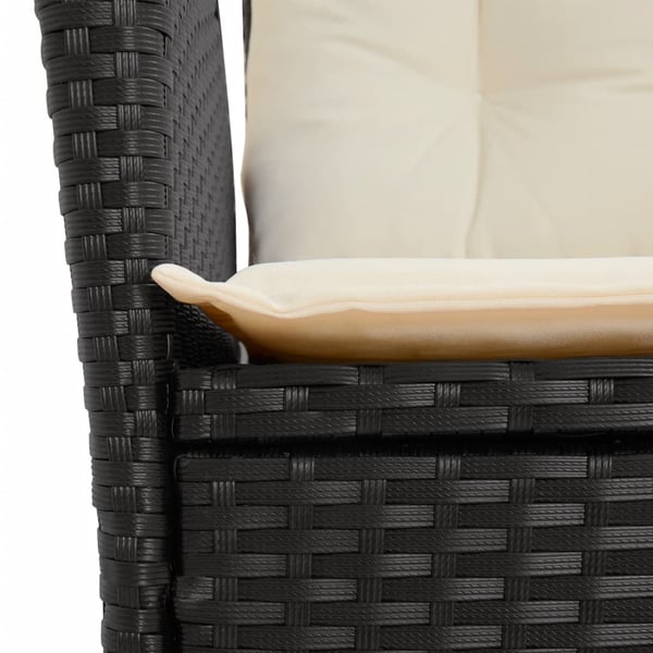 vidaXL spisebordssæt til haven 9 dele med hynder polyrattan sort