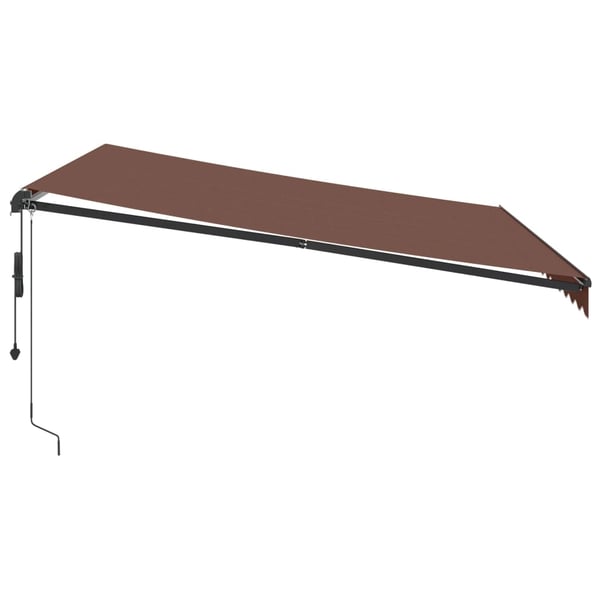 vidaXL Automatisk uttrekkbar markise med LED brun 400x350 cm