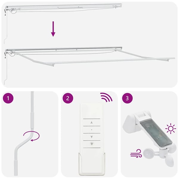 vidaXL Automatisk uttrekkbar markise LED antrasitt og hvit 500x300 cm