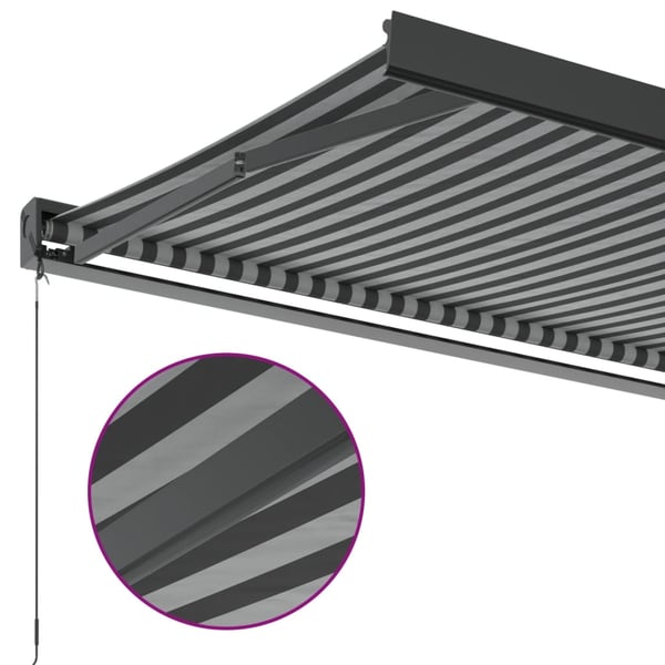 vidaXL Uttrekkbar markise antrasitt og hvit 4x3 m stoff og aluminium