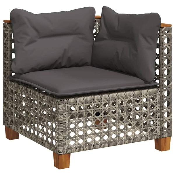 vidaXL sofasæt 5 dele med hynder polyrattan grå