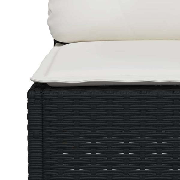vidaXL sofasæt til haven 7 dele med hynder polyrattan sort