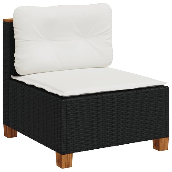 vidaXL sofasæt til haven 7 dele med hynder polyrattan sort