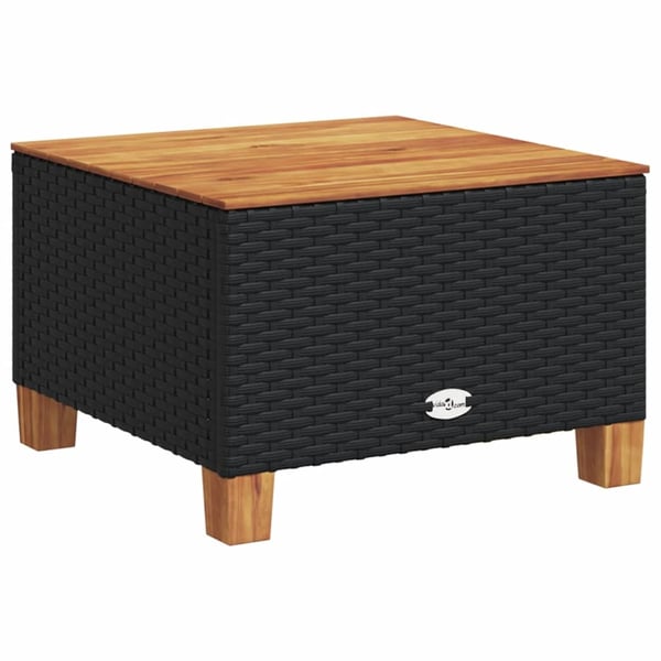 vidaXL sofasæt til haven 7 dele med hynder polyrattan sort