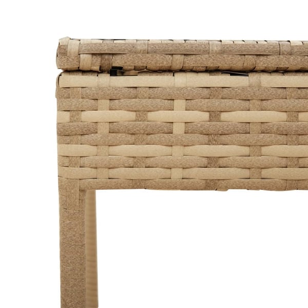 vidaXL Solsängar 2 st med tak och bord beige konstrotting