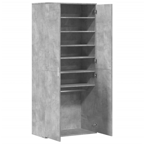 vidaXL Skoskap betonggrå 80x39x178 cm sponplate