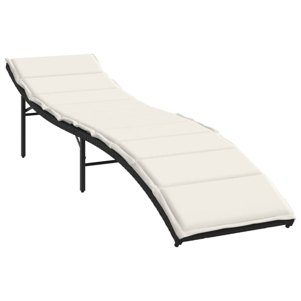 vidaXL liggestole 2 stk. med hynder polyrattan sort