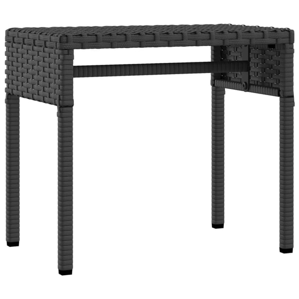 vidaXL liggestole 2 stk. med baldakiner og bord polyrattan sort