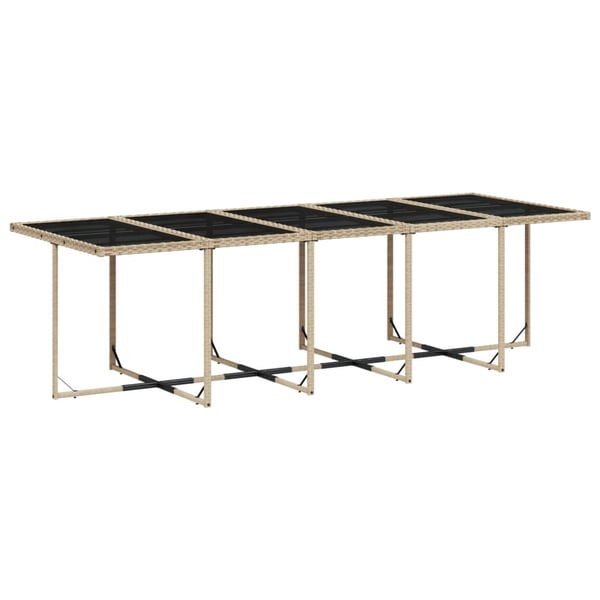 vidaXL spisebordssæt til haven 11 dele med hynder polyrattan beige