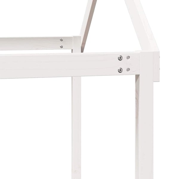 vidaXL Høyseng med tak hvit 90x190 cm heltre furu