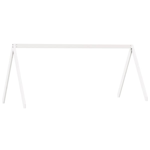 vidaXL køjeseng med tag 75x190 cm massivt fyrretræ hvid