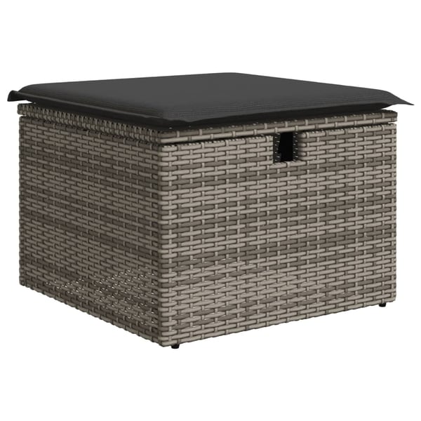 vidaXL sofasæt til haven 9 dele med hynder polyrattan grå