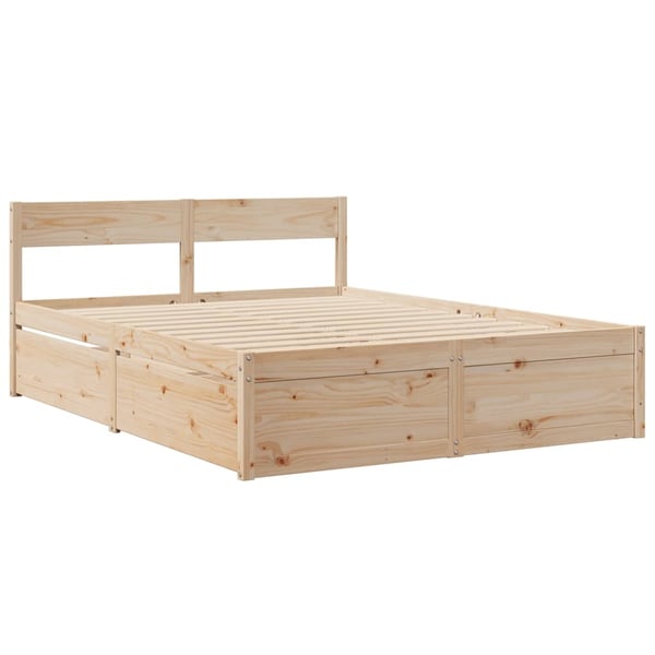 vidaXL Sengeramme uten madrass 140x200 cm heltre furu