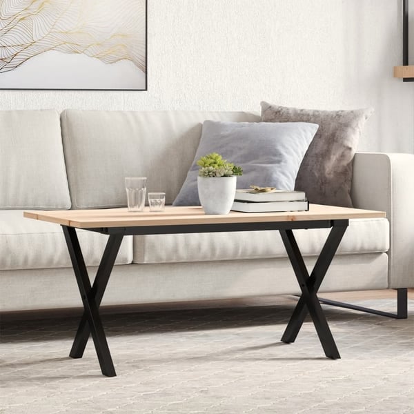 vidaXL Salongbord X-ramme 90x40x45 cm heltre furu og stål