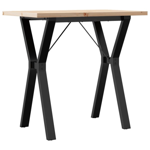 vidaXL Spisebord Y-ramme 80x50x75,5 cm heltre furu og stål