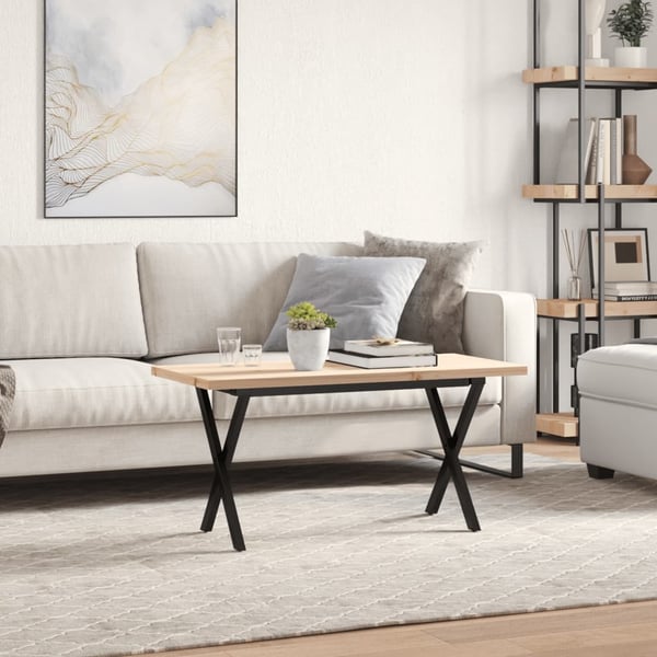 vidaXL sofabord 100x50x45,5 cm X-stel massivt fyrretræ og stål