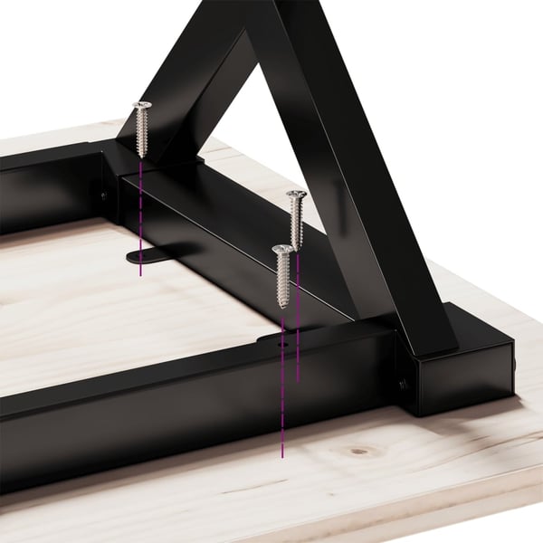 vidaXL Salongbord X-ramme 90x90x45 cm heltre furu og stål