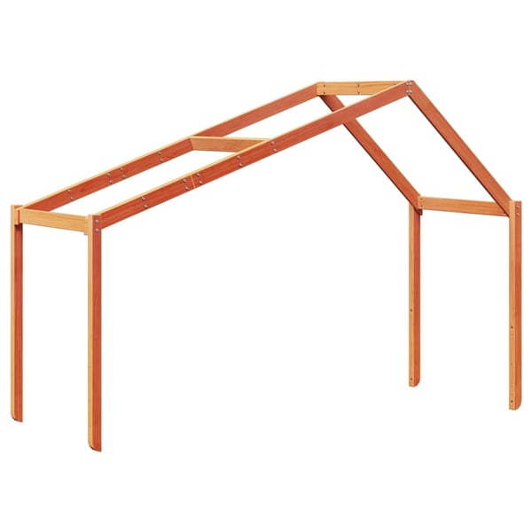 vidaXL Høyseng med tak voksbrun 80x200 cm heltre furu
