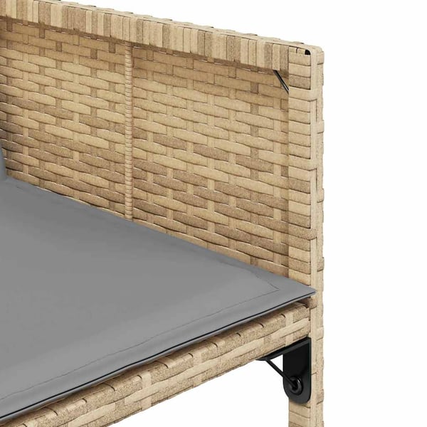 vidaXL spisebordssæt til haven 9 dele med hynder polyrattan beige
