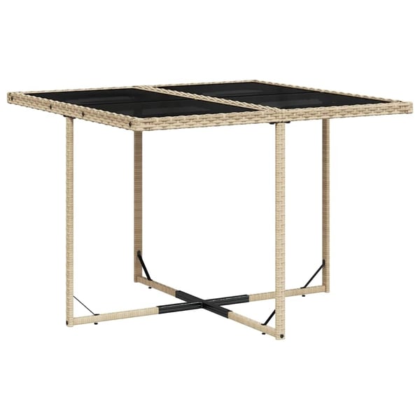 vidaXL spisebordssæt til haven 9 dele med hynder polyrattan beige
