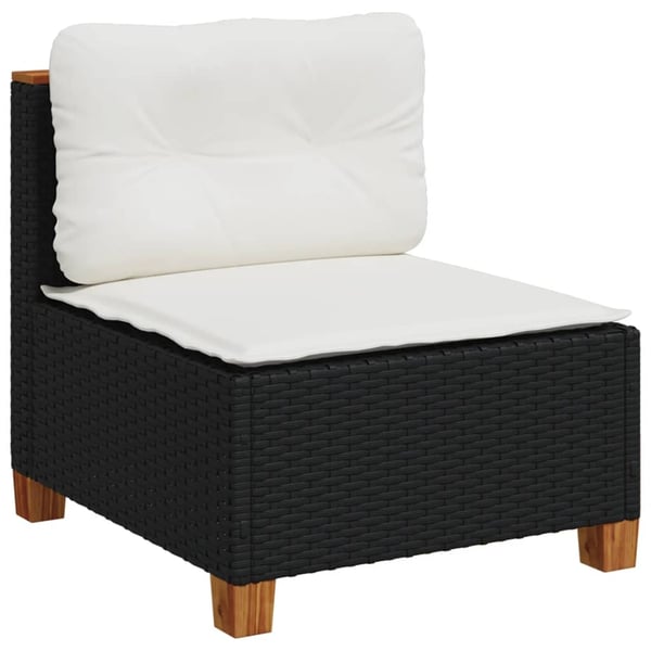 vidaXL sofasæt til haven 8 dele med hynder polyrattan sort