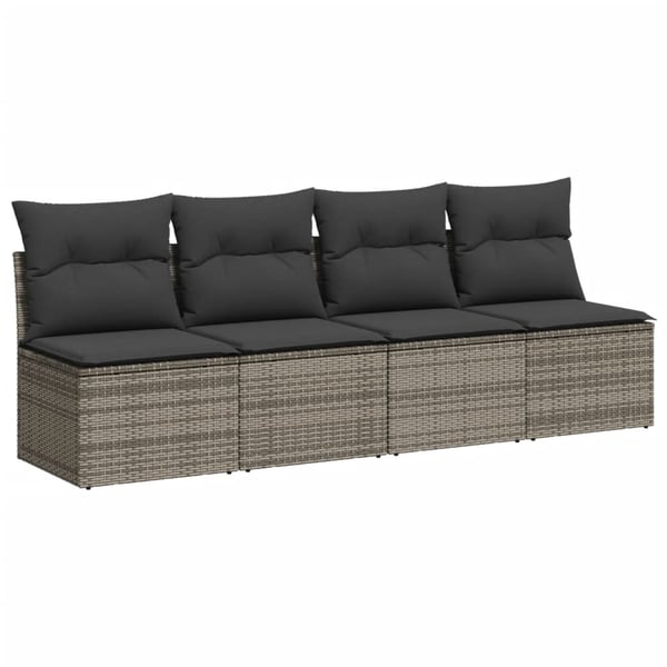 vidaXL sofasæt til haven 9 dele med hynder polyrattan grå